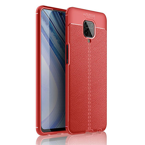 Funda Silicona Goma de Cuero Carcasa S01 para Xiaomi Redmi Note 9 Pro Rojo