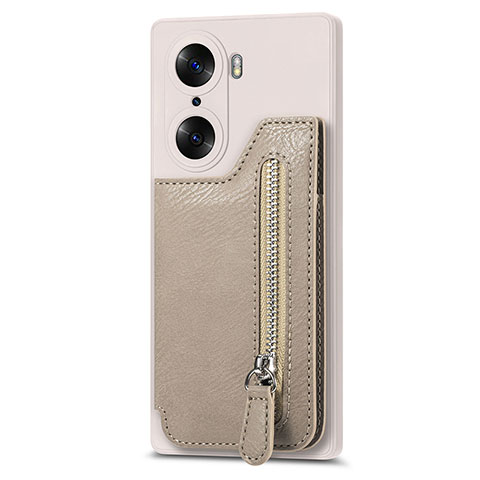 Funda Silicona Goma de Cuero Carcasa S01D para Huawei Honor 60 5G Beige