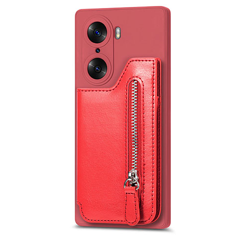 Funda Silicona Goma de Cuero Carcasa S01D para Huawei Honor 60 Pro 5G Rojo