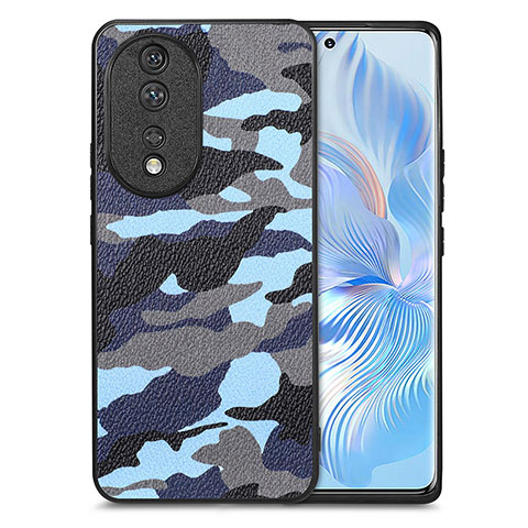 Funda Silicona Goma de Cuero Carcasa S01D para Huawei Honor 80 5G Azul