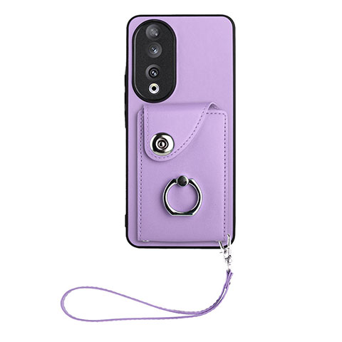 Funda Silicona Goma de Cuero Carcasa S01D para Huawei Honor 90 5G Morado