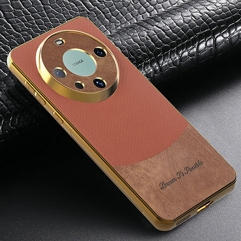 Funda Silicona Goma de Cuero Carcasa S01D para Huawei Mate 60 Pro Marron