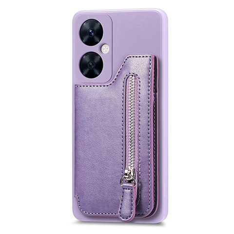 Funda Silicona Goma de Cuero Carcasa S01D para Huawei Nova 11i Morado