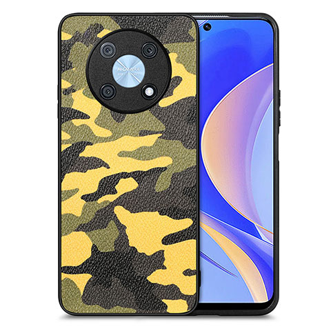 Funda Silicona Goma de Cuero Carcasa S01D para Huawei Nova Y90 Amarillo