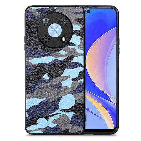 Funda Silicona Goma de Cuero Carcasa S01D para Huawei Nova Y90 Azul