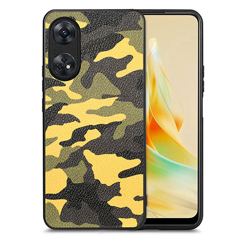 Funda Silicona Goma de Cuero Carcasa S01D para Oppo Reno8 T 4G Amarillo