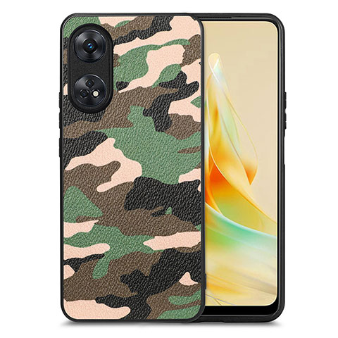 Funda Silicona Goma de Cuero Carcasa S01D para Oppo Reno8 T 4G Verde