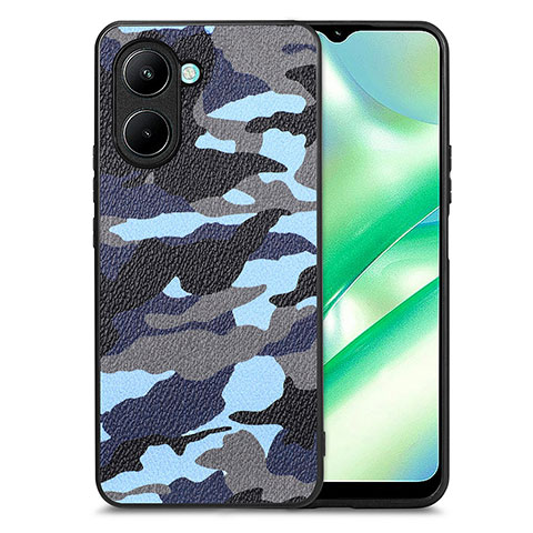 Funda Silicona Goma de Cuero Carcasa S01D para Realme C33 (2023) Azul