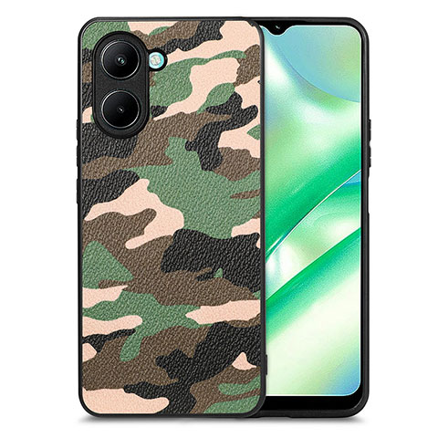 Funda Silicona Goma de Cuero Carcasa S01D para Realme C33 (2023) Verde