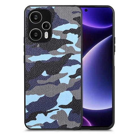 Funda Silicona Goma de Cuero Carcasa S01D para Xiaomi Poco F5 5G Azul