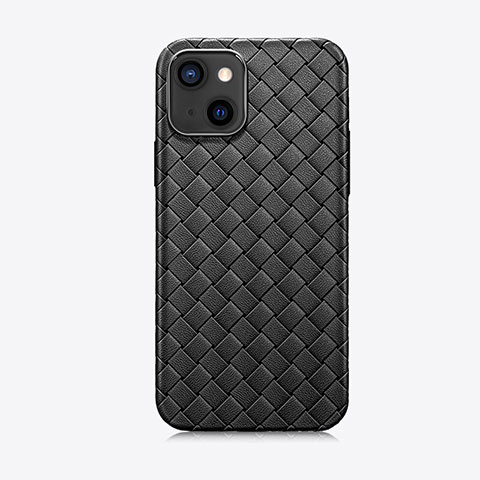 Funda Silicona Goma de Cuero Carcasa S02 para Apple iPhone 13 Mini Negro