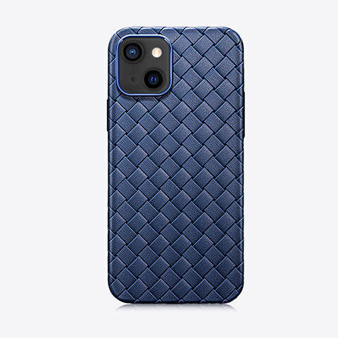 Funda Silicona Goma de Cuero Carcasa S02 para Apple iPhone 15 Azul