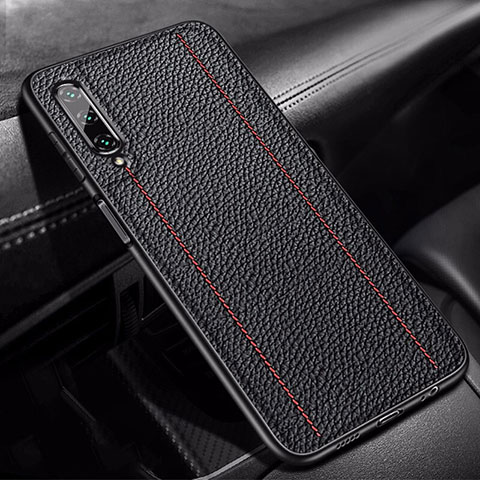 Funda Silicona Goma de Cuero Carcasa S02 para Huawei Honor 9X Pro Negro