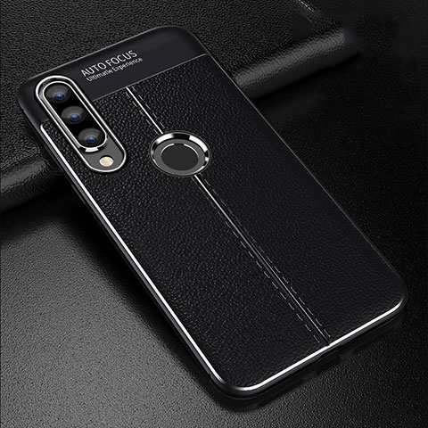 Funda Silicona Goma de Cuero Carcasa S02 para Huawei Nova 4e Negro