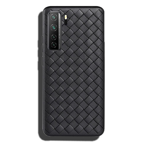 Funda Silicona Goma de Cuero Carcasa S02 para Huawei P40 Lite 5G Negro