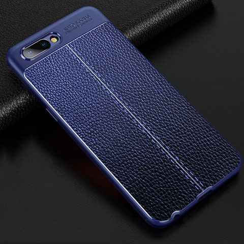 Funda Silicona Goma de Cuero Carcasa S02 para Oppo A12e Azul