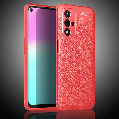 Funda Silicona Goma de Cuero Carcasa S02 para Oppo A93s 5G Rojo