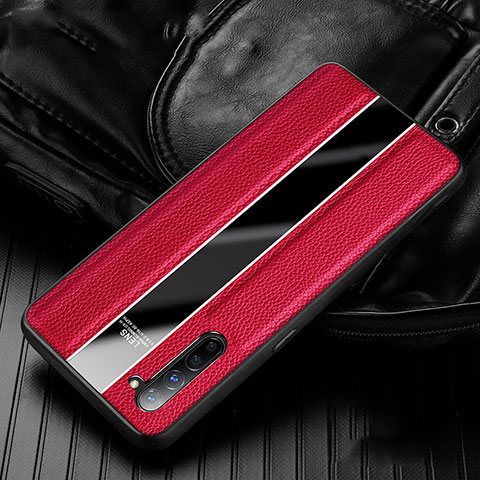 Funda Silicona Goma de Cuero Carcasa S02 para Oppo F15 Rojo