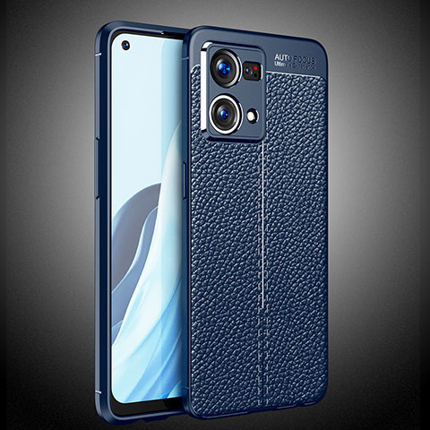 Funda Silicona Goma de Cuero Carcasa S02 para Oppo F21 Pro 4G Azul