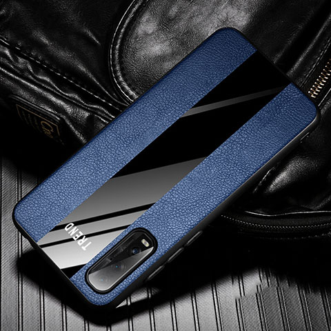 Funda Silicona Goma de Cuero Carcasa S02 para Oppo Find X2 Azul