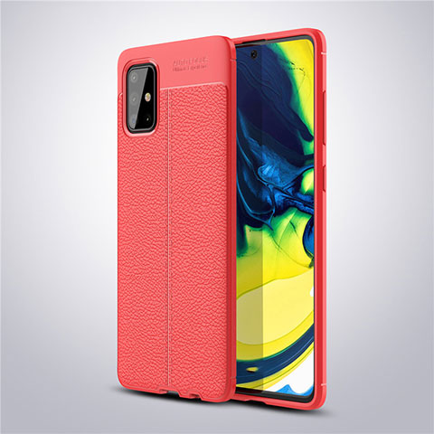 Funda Silicona Goma de Cuero Carcasa S02 para Samsung Galaxy A71 4G A715 Rojo