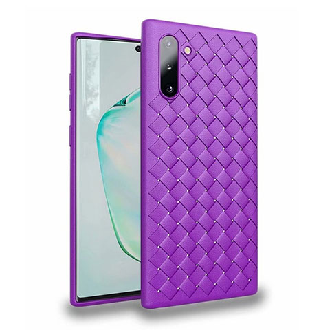 Funda Silicona Goma de Cuero Carcasa S02 para Samsung Galaxy Note 10 5G Morado