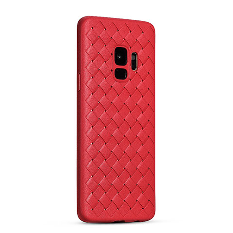 Funda Silicona Goma de Cuero Carcasa S02 para Samsung Galaxy S9 Rojo