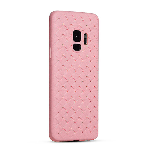 Funda Silicona Goma de Cuero Carcasa S02 para Samsung Galaxy S9 Rosa