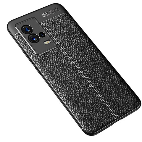 Funda Silicona Goma de Cuero Carcasa S02 para Vivo iQOO 8 Pro 5G Negro