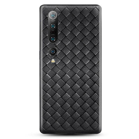 Funda Silicona Goma de Cuero Carcasa S02 para Xiaomi Mi 10 Pro Negro