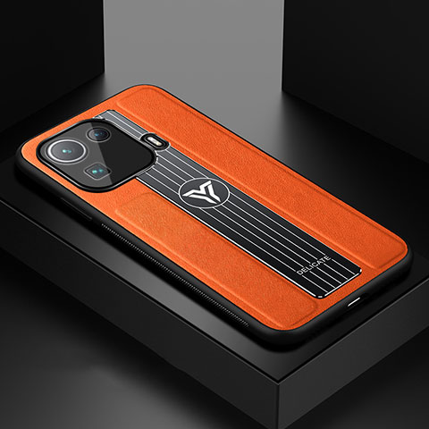 Funda Silicona Goma de Cuero Carcasa S02 para Xiaomi Mi 11 Pro 5G Naranja