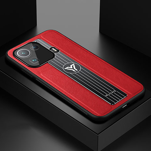 Funda Silicona Goma de Cuero Carcasa S02 para Xiaomi Mi 11 Pro 5G Rojo