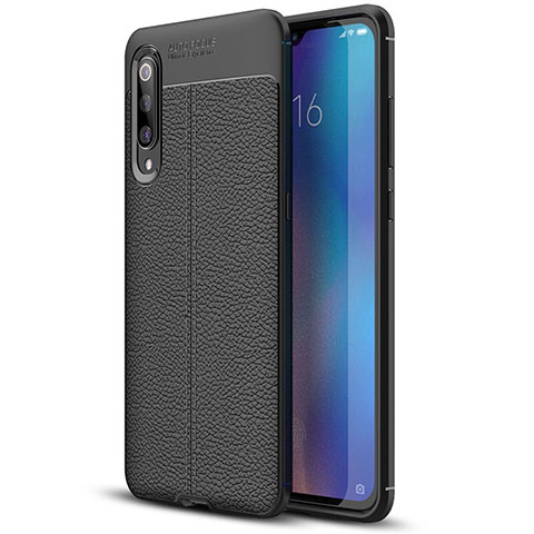 Funda Silicona Goma de Cuero Carcasa S02 para Xiaomi Mi 9 Pro Negro