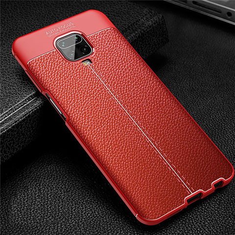 Funda Silicona Goma de Cuero Carcasa S02 para Xiaomi Redmi Note 9 Pro Max Rojo