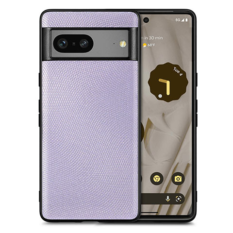 Funda Silicona Goma de Cuero Carcasa S02D para Google Pixel 7 5G Purpura Claro