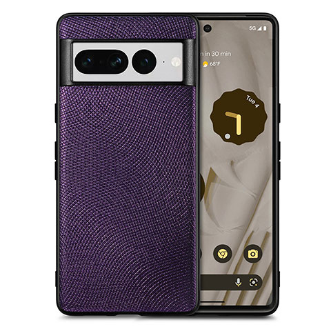 Funda Silicona Goma de Cuero Carcasa S02D para Google Pixel 7 Pro 5G Morado