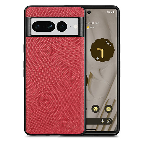 Funda Silicona Goma de Cuero Carcasa S02D para Google Pixel 7 Pro 5G Rojo