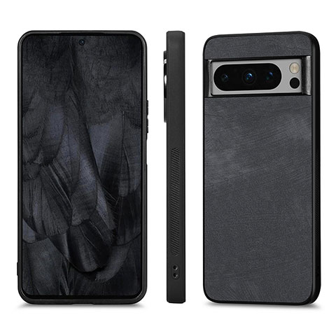 Funda Silicona Goma de Cuero Carcasa S02D para Google Pixel 8 Pro 5G Negro