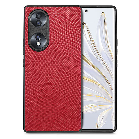 Funda Silicona Goma de Cuero Carcasa S02D para Huawei Honor 70 5G Rojo