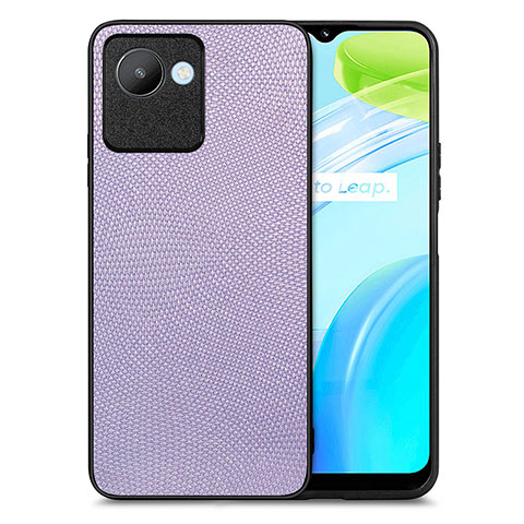 Funda Silicona Goma de Cuero Carcasa S02D para Realme C30 Purpura Claro