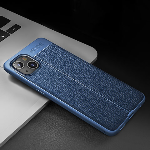 Funda Silicona Goma de Cuero Carcasa S03 para Apple iPhone 13 Mini Azul