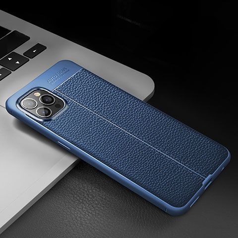 Funda Silicona Goma de Cuero Carcasa S03 para Apple iPhone 14 Pro Azul