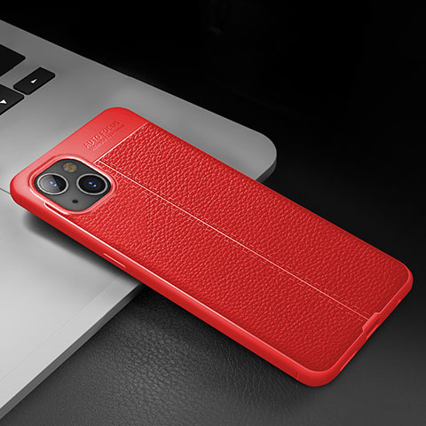 Funda Silicona Goma de Cuero Carcasa S03 para Apple iPhone 15 Rojo