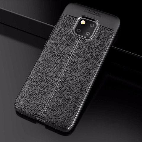 Funda Silicona Goma de Cuero Carcasa S03 para Huawei Mate 20 Pro Negro