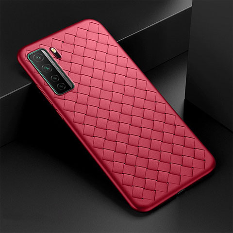 Funda Silicona Goma de Cuero Carcasa S03 para Huawei Nova 7 SE 5G Rojo