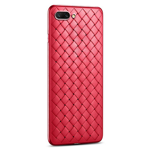 Funda Silicona Goma de Cuero Carcasa S03 para Oppo A5 Rojo