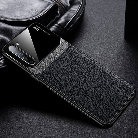 Funda Silicona Goma de Cuero Carcasa S03 para Oppo F15 Negro