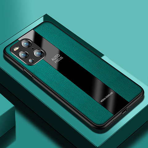 Funda Silicona Goma de Cuero Carcasa S03 para Oppo Find X3 5G Verde