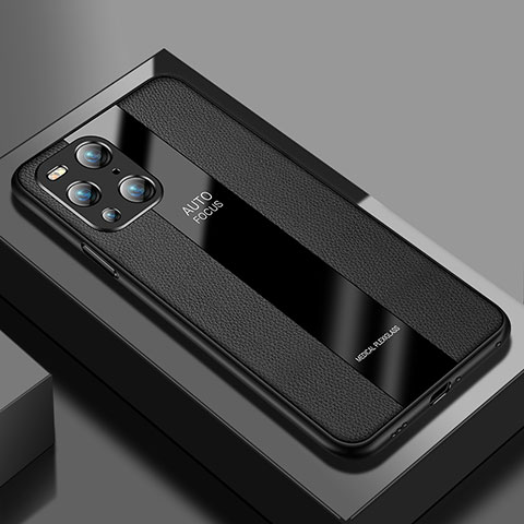 Funda Silicona Goma de Cuero Carcasa S03 para Oppo Find X3 Pro 5G Negro