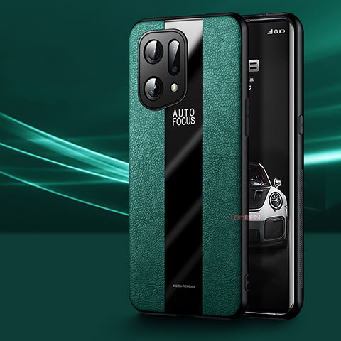 Funda Silicona Goma de Cuero Carcasa S03 para Oppo Find X5 Pro 5G Verde